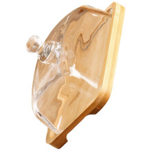 Glass Butter Dish with Wooden Lid, Keeps Butter Fresh, Elegant Kitchen Storage and Serving