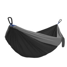 Camping Hammock Double Lightweight Black 270x140cm for Backyard Hiking Garden Outdoor Relaxation