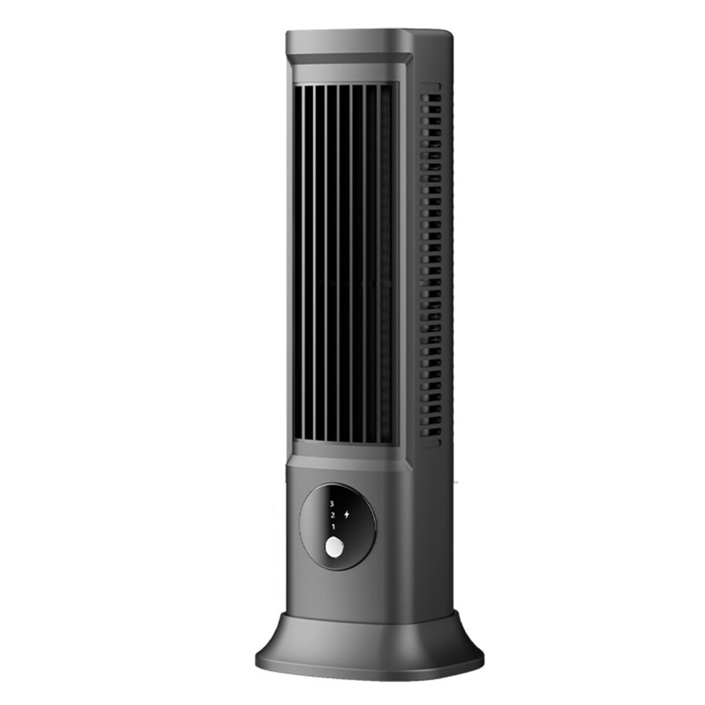 Portable Air Conditioner Bladeless Cooling Fan With 3Speed Control, 360 Rotation, Quiet Rechargeable Tower Fan For Bedroom Office Bathroom (Grey) Grey