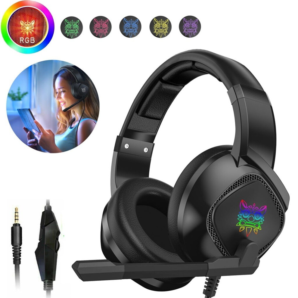 Cyber_monday Deals 2024 Viflosae 3.5Mm Gaming Stereo Headset Mic Led Headphone For Ps4/Pc For For Nintend Electronics Gadgets 9377112351285