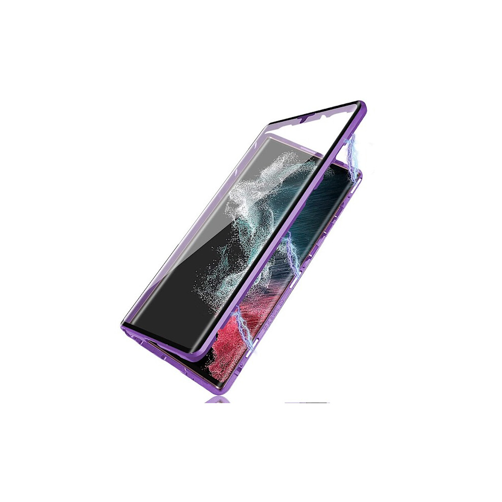 Compatible With Samsung Galaxy S21 Ultra - Smart Double Magnetic Case Purple 9377112352091