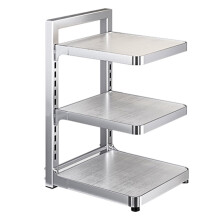 Pot and Pan Organizer Adjustable 3Tier Stainless Steel Cookware Rack for Kitchen Counter Cabinet