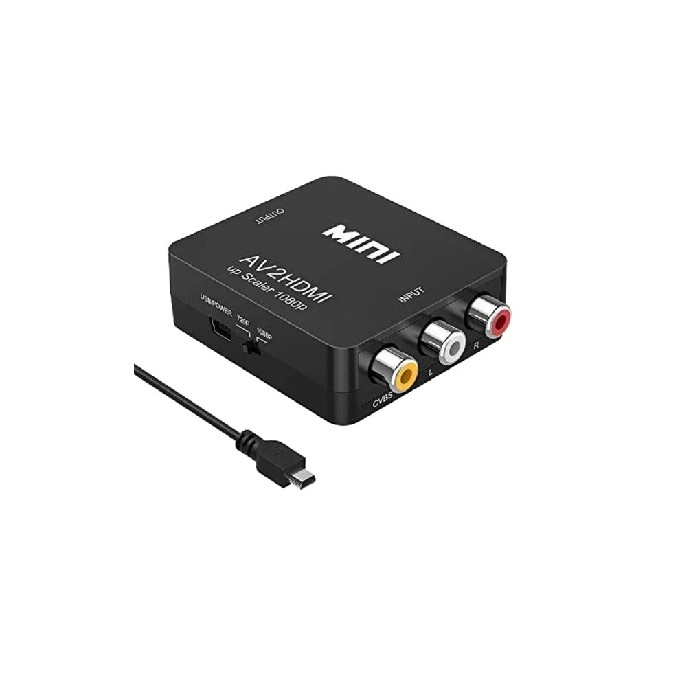 Rca To Hdmi Adapter - Analog To Digital Signal Converter, 1080P, Black 9377112354231