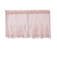 Short Curtain Lace Half Curtain Window Curtain Light Transmission for Home Kitchen Balcony 130x41cm Pink