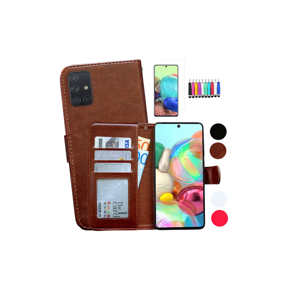 Compatible With Samsung Galaxy A51 - Leather Case / Protection Pink 9377112354569