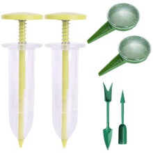 Mini Gardening Tool Set with Adjustable Seed Flow Control for Indoor and Balcony Plants, 6Piece Yellow