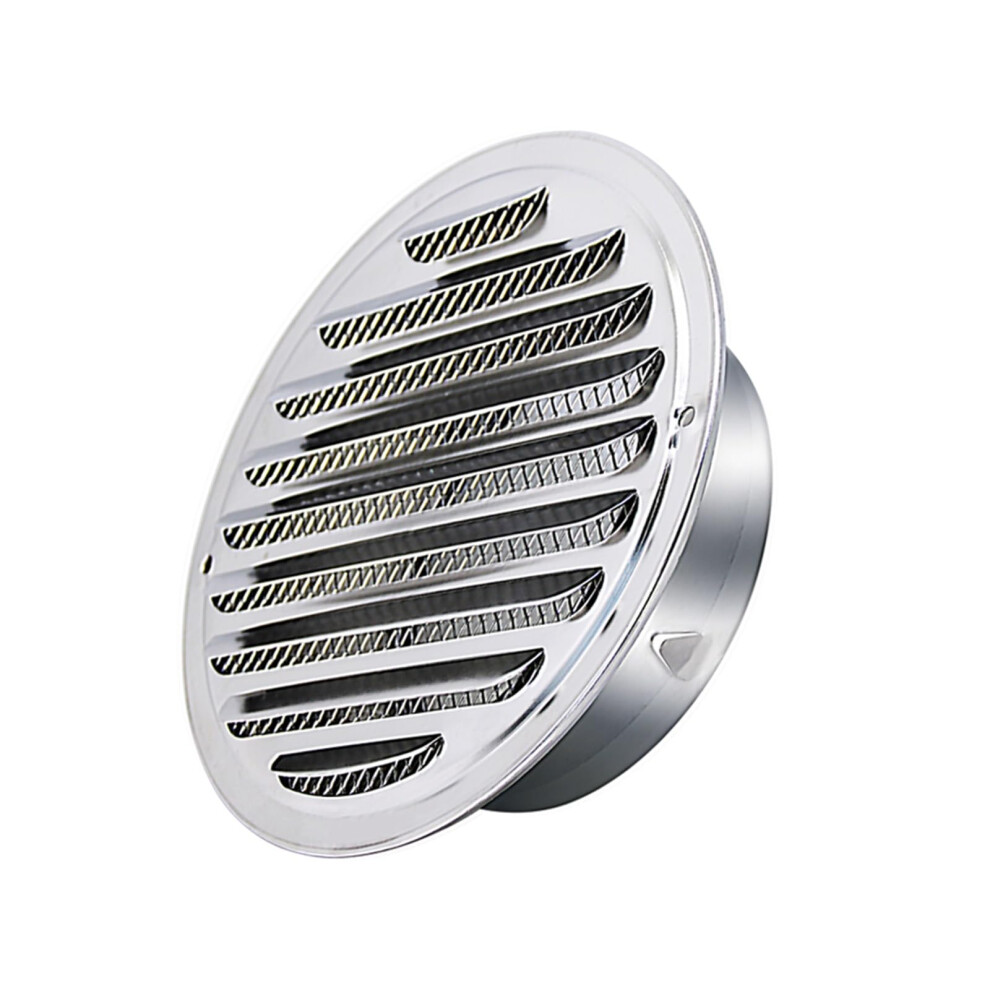Stainless Steel Wall Vent Range Hood Cover With Rainproof Louver And Mesh 70Mm Exterior 9174973289333