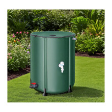 500L Foldable Rainwater Collection Barrel for Garden, Large Capacity Outdoor Water Storage