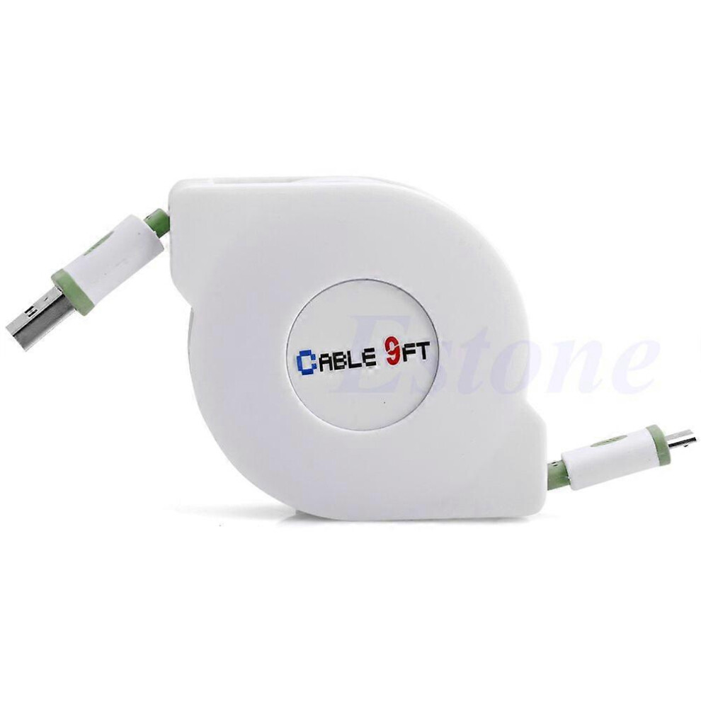 (As Show, One Size) 3/6/9Ft Retractable Micro Usb Data Sync Charger Cable For S4 For Androids 5213747855115