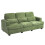 Living And Home 3-Seater Chenille Upholstered Sofa with Pillows, Green 1