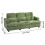 Living And Home 3-Seater Chenille Upholstered Sofa with Pillows, Green 6