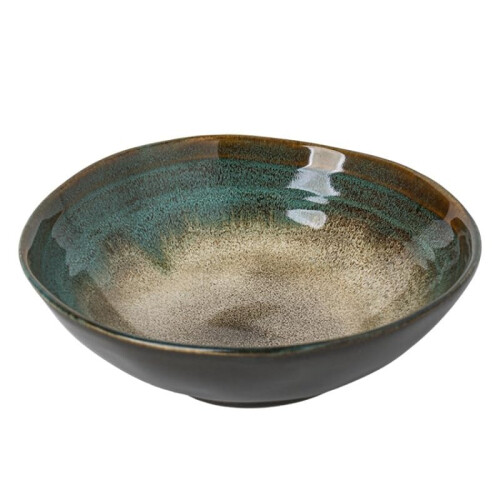 Ceramic Salad Bowl Retro Irregular Design Stackable for Kitchen Noodle Fruit Snack Serving