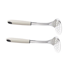2pcs Stainless Steel Potato Ricer and Masher with NonSlip Handles for Smooth Puree and Vegetables