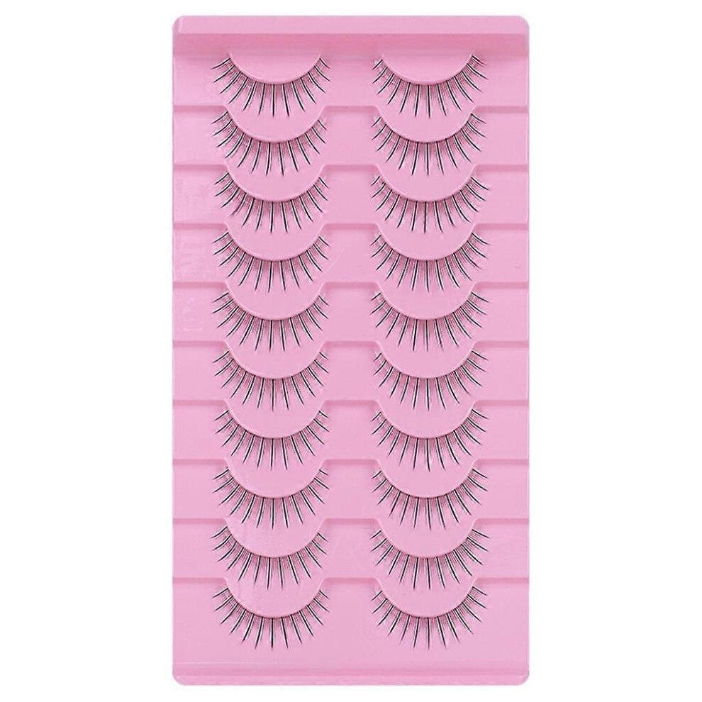 (As Show, 2) 10 Pairs Synthetic Fiber 3D False Eyelashes Natural False Eye Lashes Create Dramatic And Mesmerizing Eyes 3364096797488