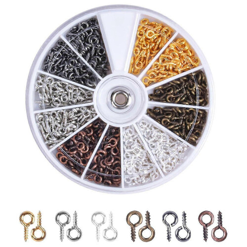 Mini Eye Hooks,600 τμχ Screw Eye Bails,Βιδωτά άγκιστρα ματιών,Βίδα από ανοξείδωτο ατσάλι Edition 1128