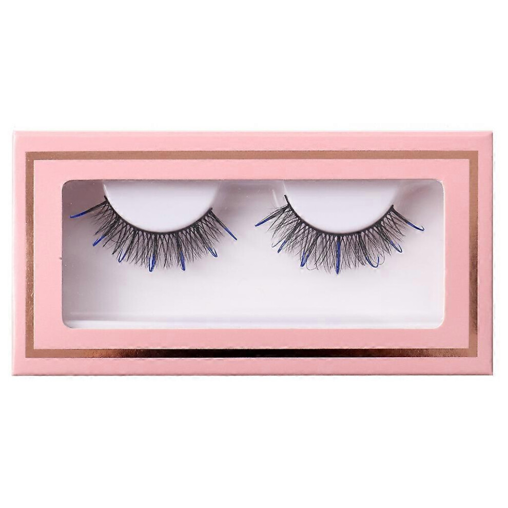 (As Show, Lp18) False Eyelashes Colored Lashes Wispy Russian Strip Lashes With Color D Curl Volume Curly Christmas Colored Eyelashes 3364096797150