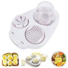 Egg Slicer for HardBoiled Eggs, 3in1 Stainless Steel Cutter for Salad, Cheese and Soft Fruits (1pcs)