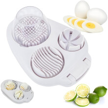 3in1 Egg Slicer for Hard Boiled Eggs, Heavy Duty Cutter for Fruits and Vegetables, Dishwasher Safe