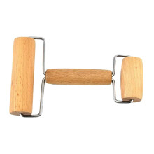 Rolling Pin Dough Roller DualEnded Nonstick for Baking Pizza Cookies Stainless Steel and Beech