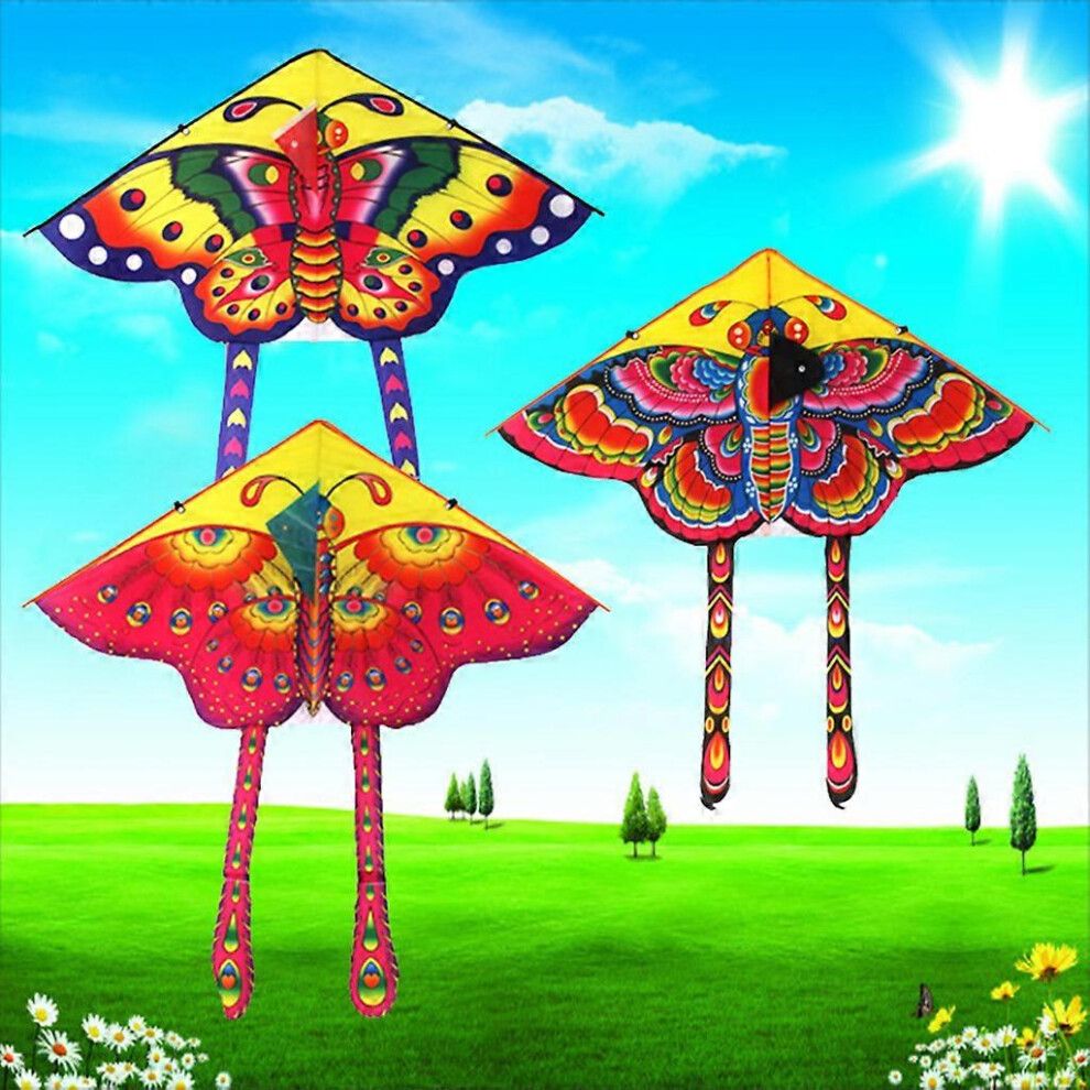 (As Show, One Size) 0.9X0.5m Spring For Butterfly Kite Easy Flyer Toy Excl String Interactive Outdoor Beach Backyard For Play Set For Family 3364096701874