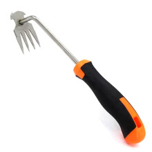 Weed Puller Tool Stainless Steel Garden Weeder with 4 Teeth for Efficient Weed Removal in Lawn and Farm