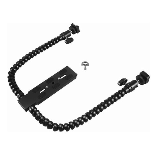 Ευέλικτη βάση στήριξης στήριξης φλας Hot Shoe Dual Arm για αξεσουάρ κάμερας Macro Shot 1