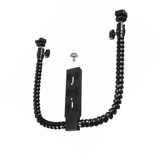Ευέλικτη βάση στήριξης στήριξης φλας Hot Shoe Dual Arm για αξεσουάρ κάμερας Macro Shot 2