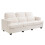 Living And Home 3-Seater Chenille Upholstered Sofa with Pillows, Beige 1