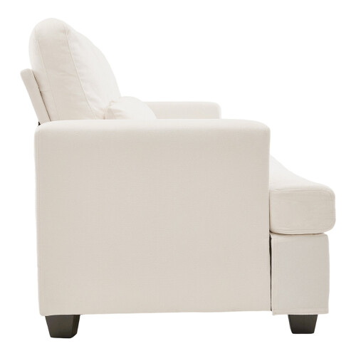 Living And Home 3-Seater Chenille Upholstered Sofa with Pillows, Beige 2