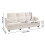 Living And Home 3-Seater Chenille Upholstered Sofa with Pillows, Beige 6