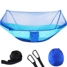 Double Camping Hammock with Mosquito Net, Lightweight Nylon, 290x140cm, 200KG Capacity for Outdoors