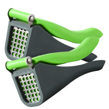 2Pcs Stainless Steel Garlic Press with Double Lever Design, Easy Clean Mincer for Kitchen Use