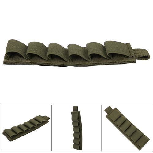 Multi-Functional Army Green Shotgun Shell Ammo Pouch 6-Bullet Capacity 2