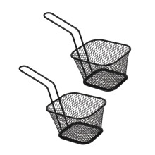 2pcs Stainless Steel Frying Basket with Long Handle, Deep Fry Mesh Strainer for Quick Draining