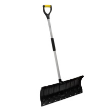 26 Inch Snow Pusher Shovel with Wide Poly Blade and Metal Edge for Efficient Snow Removal