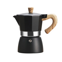 Moka Pot Stovetop Espresso Maker Octagonal Design 150300ml Italian Coffee Maker Black
