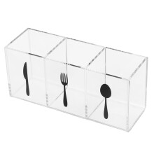 Clear Acrylic Utensil Holder for Countertop Space Saving Cutlery Organizer with Transparent Design
