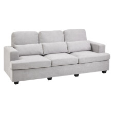3-Seater Chenille Upholstered Sofa with Pillows, Grey