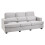 Living And Home 3-Seater Chenille Upholstered Sofa with Pillows, Grey 1