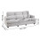 Living And Home 3-Seater Chenille Upholstered Sofa with Pillows, Grey 6