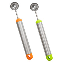 2pcs Stainless Steel Melon Baller Spoon Dual Head Watermelon Scoop Tool for Fruit and Dessert