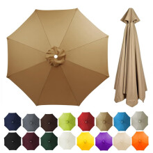 Waterproof Cantilever Umbrella Replacement Canopy, 8Rib Outdoor Cover, UV Protection, Khaki 4m