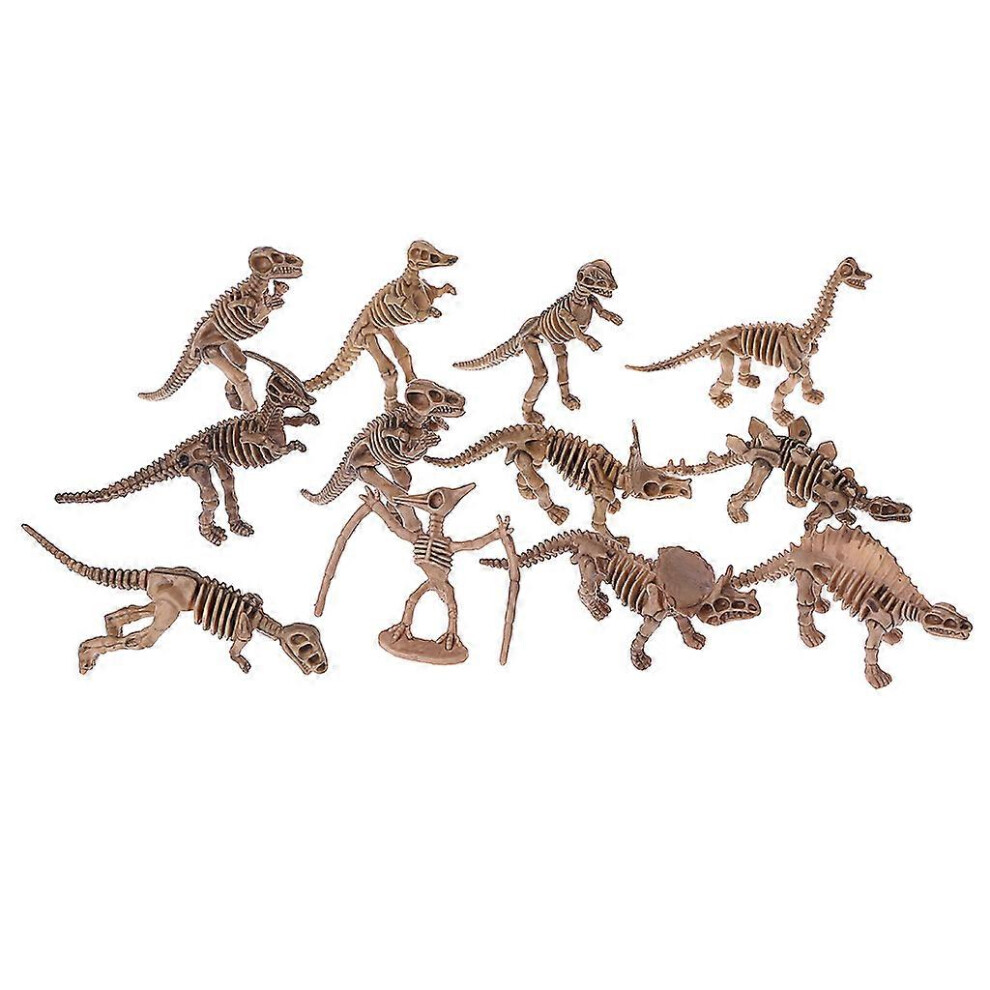 (As Show, One Size) Simulation Dinosaur Skeleton Models Set Of 12 Educational Gift Accessories For School Teachers Teaching Science Culture 3242242671755