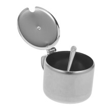 Stainless Steel Sugar Bowl with Lid and Spoon for Kitchen and Coffee, Keeps Spices Fresh