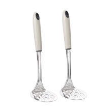 2pcs Stainless Steel Potato Ricer and Masher Ergonomic Handles Smooth Mashing Easy Clean Grey