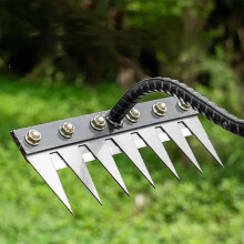 Garden Weeder Tool 7 Teeth Carbon Steel Hand Weeder with Ergonomic Comfort Grip for Lawn