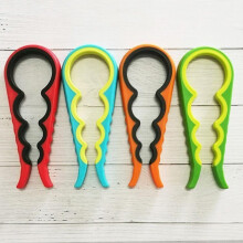 4 in 1 Bottle and Jar Opener with Anti Slip Grip for Multi Size Caps Blue Kitchen Tool