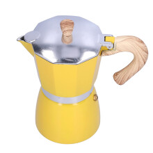 Moka Pot 300ml Yellow Stovetop Espresso Maker Aluminum Italian Coffee Pot for Gas Stove