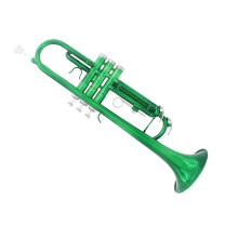 Green Bb Student Trumpet with Durable Brass Construction and Distinctive Finish for Beginners