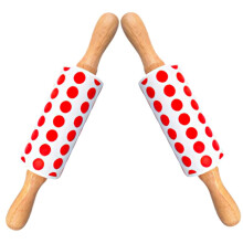 2pcs Nonstick Silicone Rolling Pin with Ergonomic Wooden Handle for Cookies Pastries Pizza Dumplings
